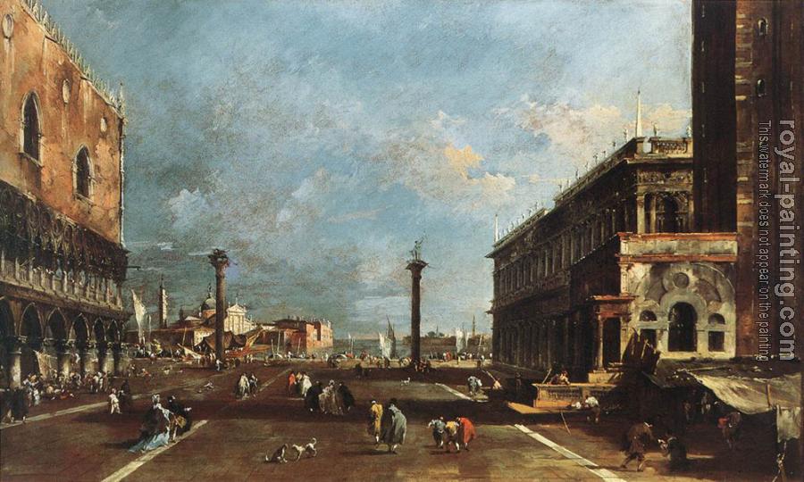 Francesco Guardi : View of Piazzetta San Marco towards the San Giogio Maggiore